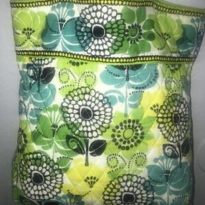 Floral Quilted Bag with Green and Blue Accents